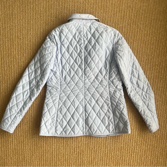 Brooks Brothers Quilted Jacket Women SZ 2 Field Coat Plaid Interior Light Blue - Picture 6 of 9